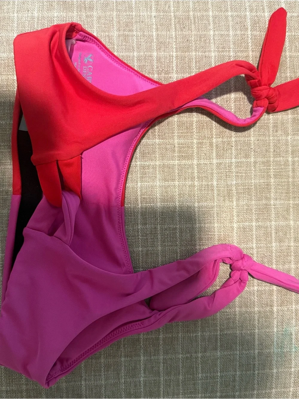 Carve Designs Pink and Red Bikini Top